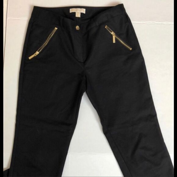 MICHAEL Michael Kors Skinny Black Pants with Gold Tone Hardware- Size 4 - Picture 5 of 10